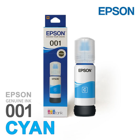 Epson 001 cyan ink bottle for ecotank L4260 L4150 L14150 L6270 L4160 L6170 L405 L6190 L6160 Printers 70 ml – imageinfo.in