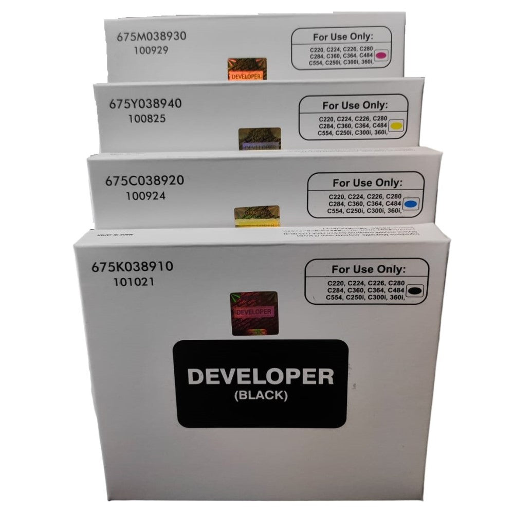 Developer Toner Powder SET 2For Konica Minolta Bizhub C220 / C224 / C226 / C280 / C258 / C280 / C284 / C308 / C360 / C364 / C368 / C554 / C250I / C300I / 360I Color Laser Multifunction Printer 