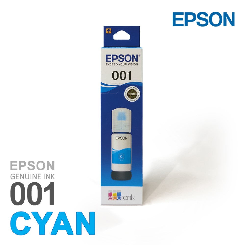 Epson 001 cyan ink bottle for ecotank L4260 L4150 L14150 L6270 L4160 L6170 L405 L6190 L6160 Printers 70 ml – imageinfo.in