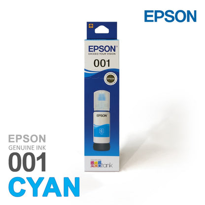 Epson 001 cyan ink bottle for ecotank L4260 L4150 L14150 L6270 L4160 L6170 L405 L6190 L6160 Printers 70 ml – imageinfo.in