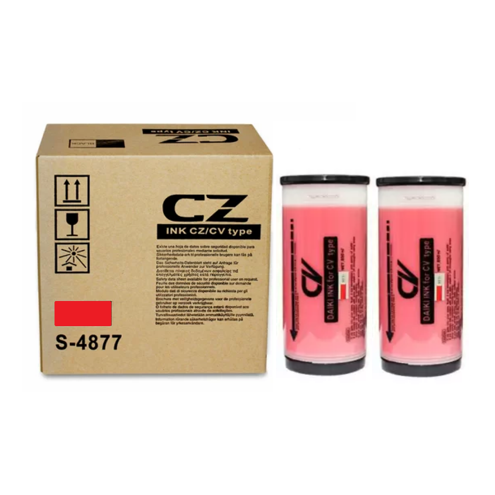 ImageInfo S4877 Red Ink for Riso CZ1860 / CZ180 / CZ100 Digital Duplic ...